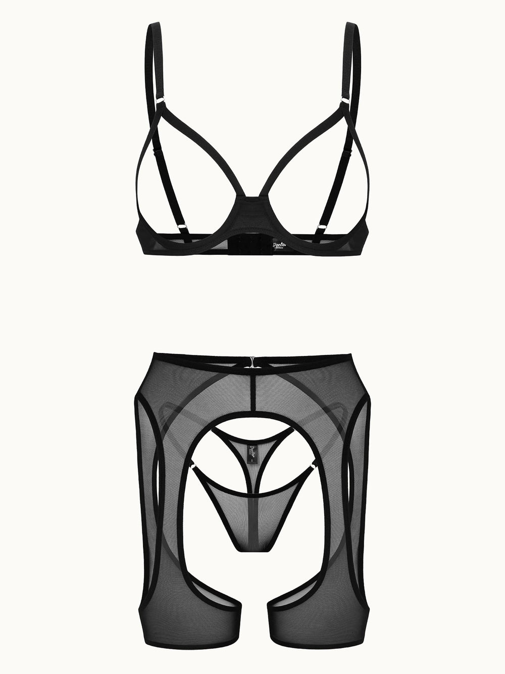 Noir Open-Cup Lingerie Set